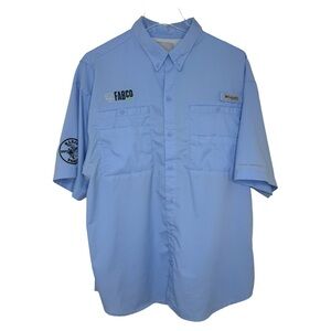 Columbia Men's Bahama PFG Omni Shade Vented Light Blue Fishing Shirt